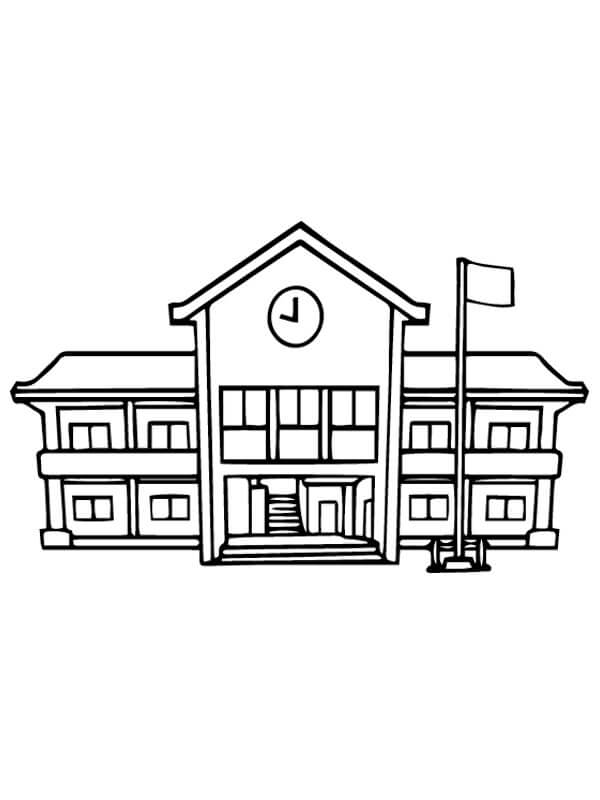 Dibujo de Edificio Escuela Normal para Colorear