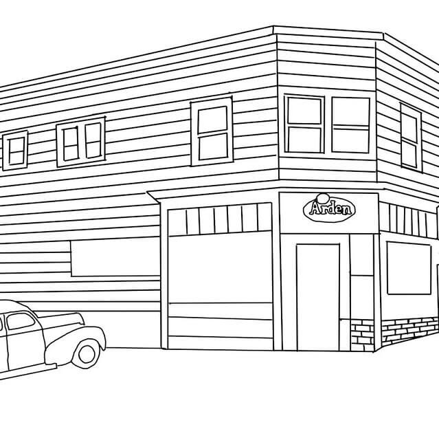 Dibujo de Edificio Imprimible para Colorear