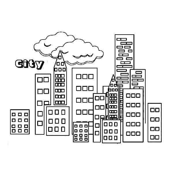 Dibujo de Edificio de la Ciudad para Colorear