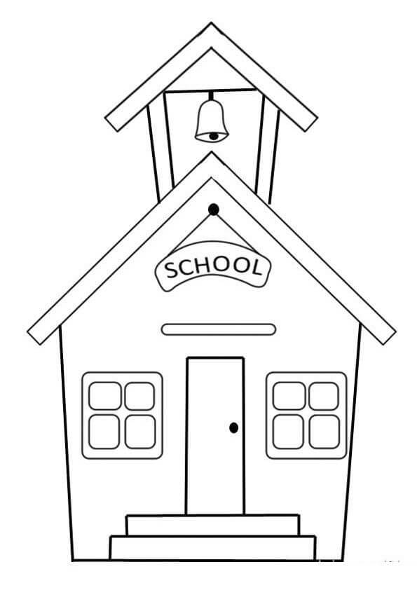 Dibujo de Fcil Construccin de Escuelas para Colorear