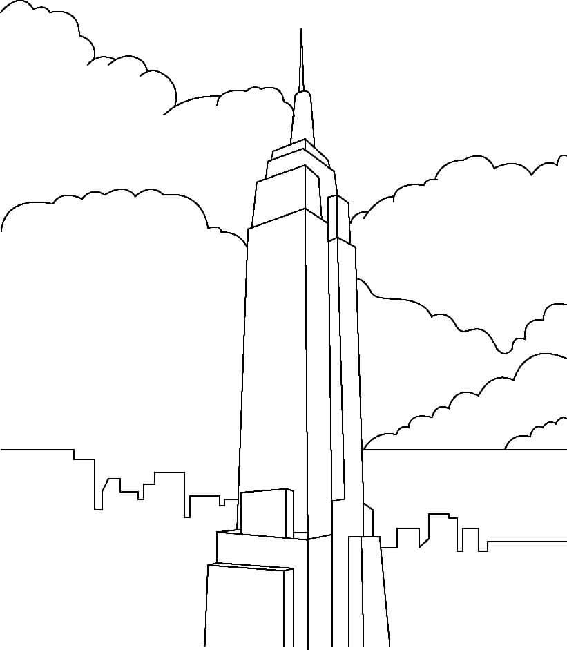 Dibujo de Fcil Edificio Empire State para Colorear