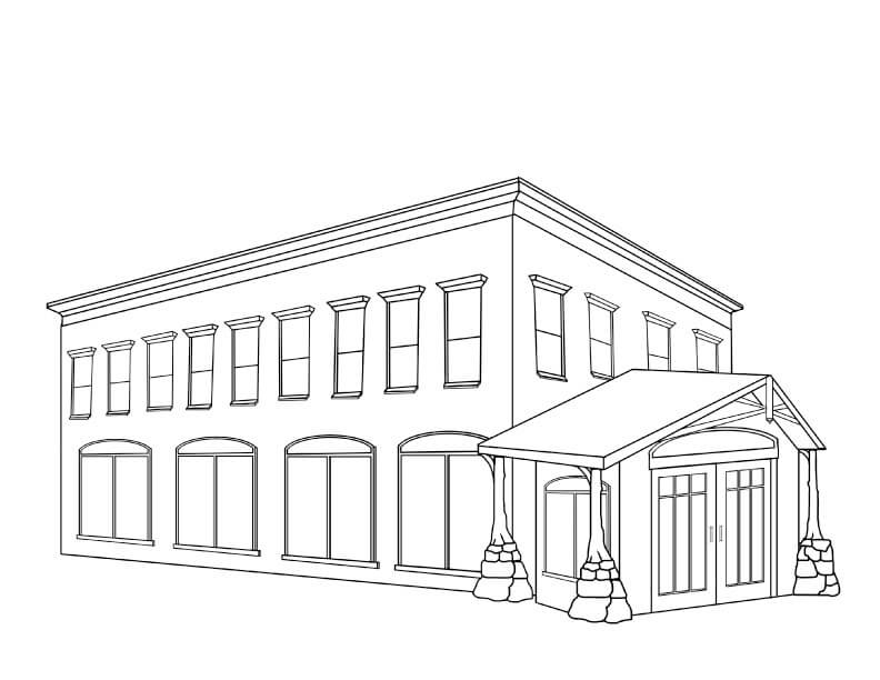 Dibujo de Gran Edificio para Colorear