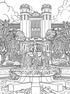 Dibujo de Hermoso Edificio para Colorear