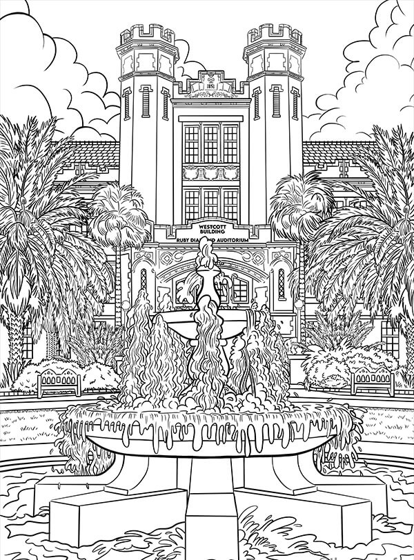 Dibujo de Hermoso Edificio para Colorear