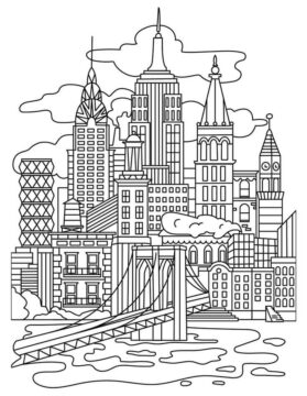 Dibujo de Impresionante Edificio para Colorear