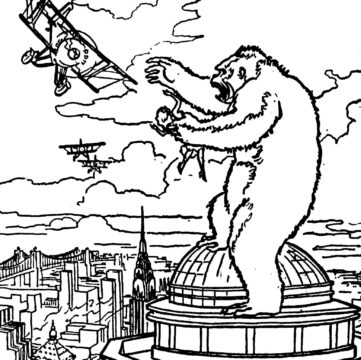 Dibujo de King Kong Est en el Edificio del Parlamento para Colorear