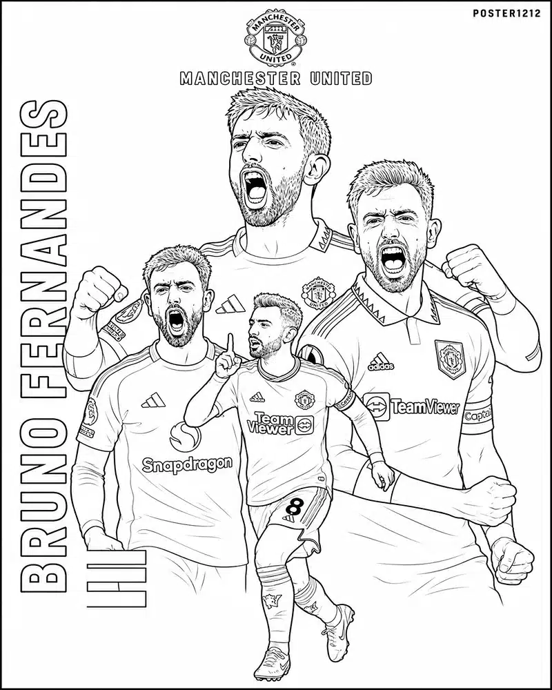 Dibujo de Bruno Fernandes Dibujos para Colorear