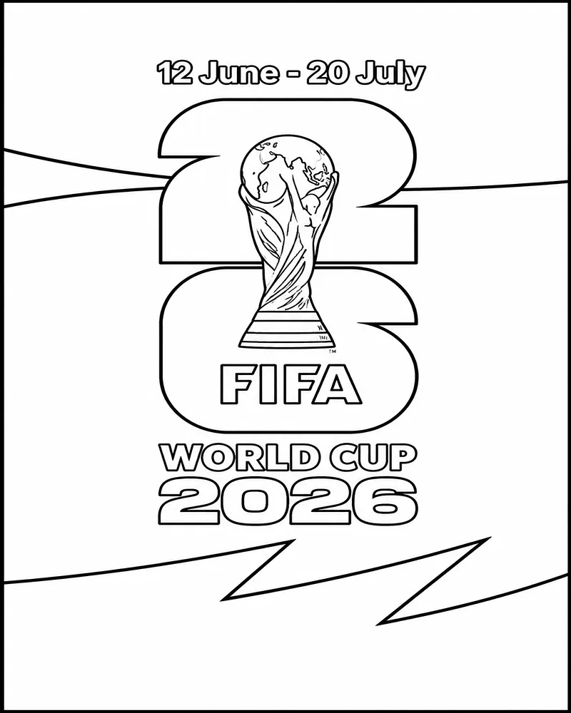 Dibujo de Copa Mundial de la Fifa 2026 página para Colorear