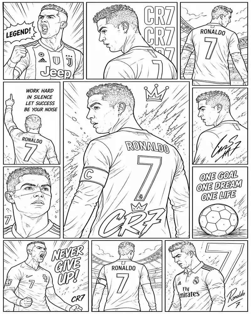 Dibujo de Cristiano Ronaldo página para Colorear