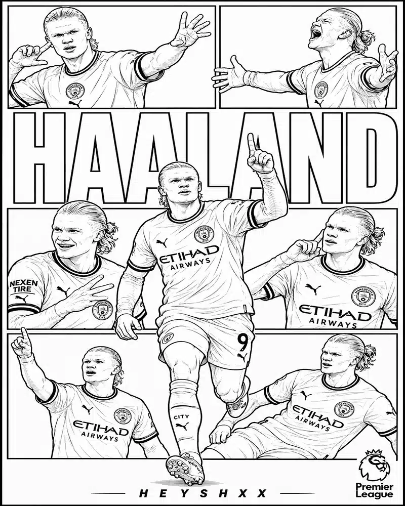 Dibujo de Erling Haaland Dibujos para Colorear