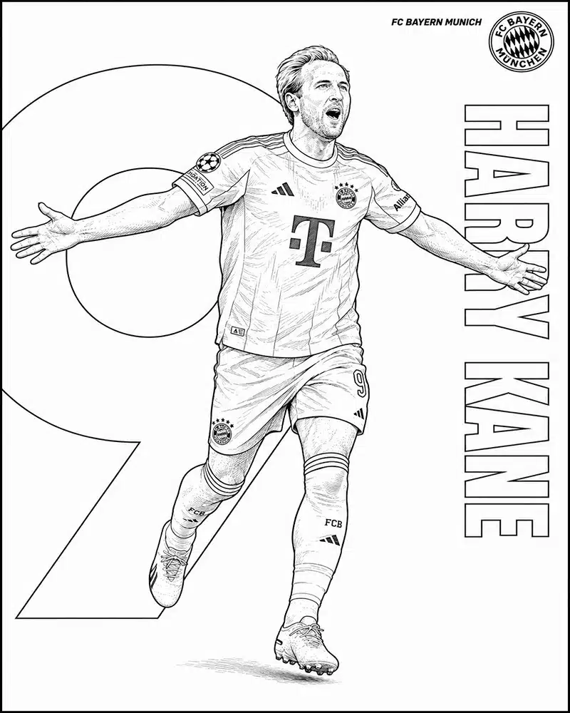 Dibujo de Harry Kane página para Colorear