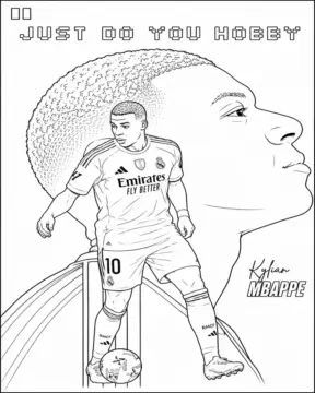 Dibujo de Kylian Mbappe página para Colorear