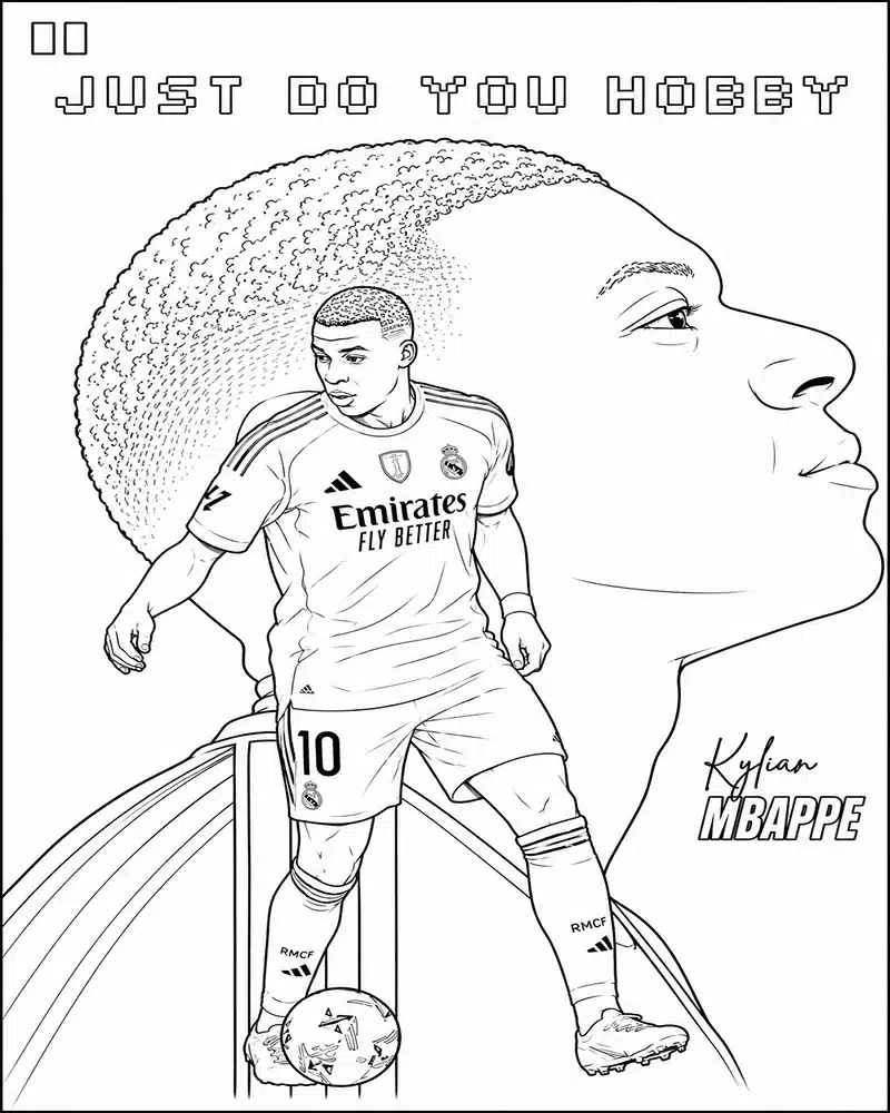 Dibujo de Kylian Mbappe página para Colorear