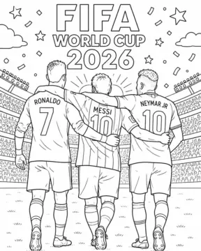 Dibujo de Ronaldo Messi Neymar página para Colorear