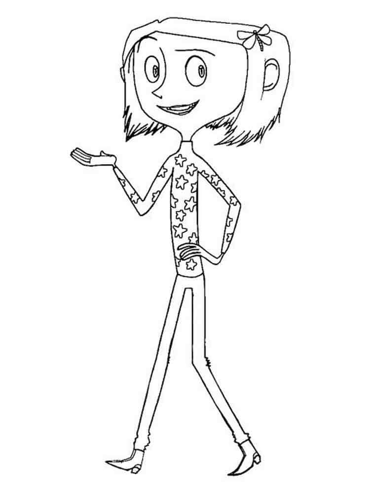 Dibujo de Coraline Caminando para Colorear