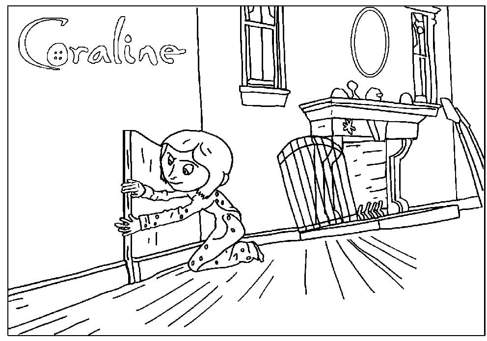 Dibujo de Coraline Puerta Abierta para Colorear