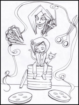 Dibujo de Imagen de Coraline para Colorear