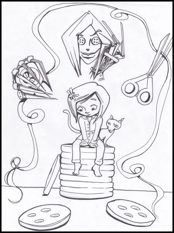 Dibujo de Imagen de Coraline para Colorear