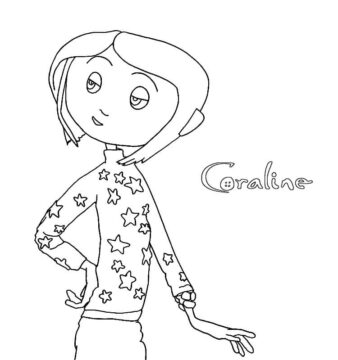 Dibujo de Preciosa Coraline para Colorear