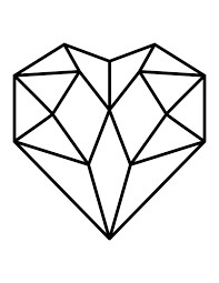 Dibujo de Corazn Geomtrico para Colorear