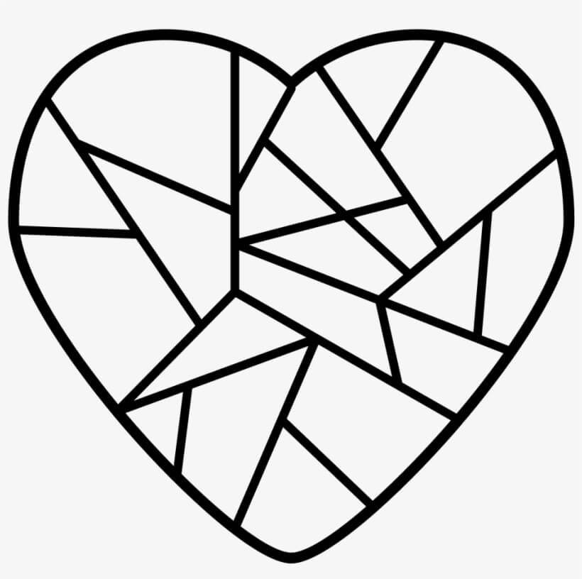 Dibujo de Corazn Roto para Colorear
