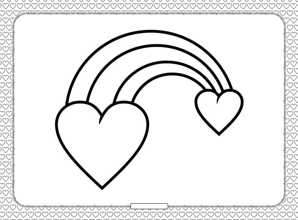 Dibujo de Da de San Valentn Corazn a Corazn para Colorear