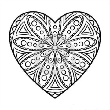 Dibujo de Mandala Corazn para Colorear