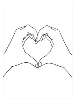 Dibujo de Mano corazón para Colorear