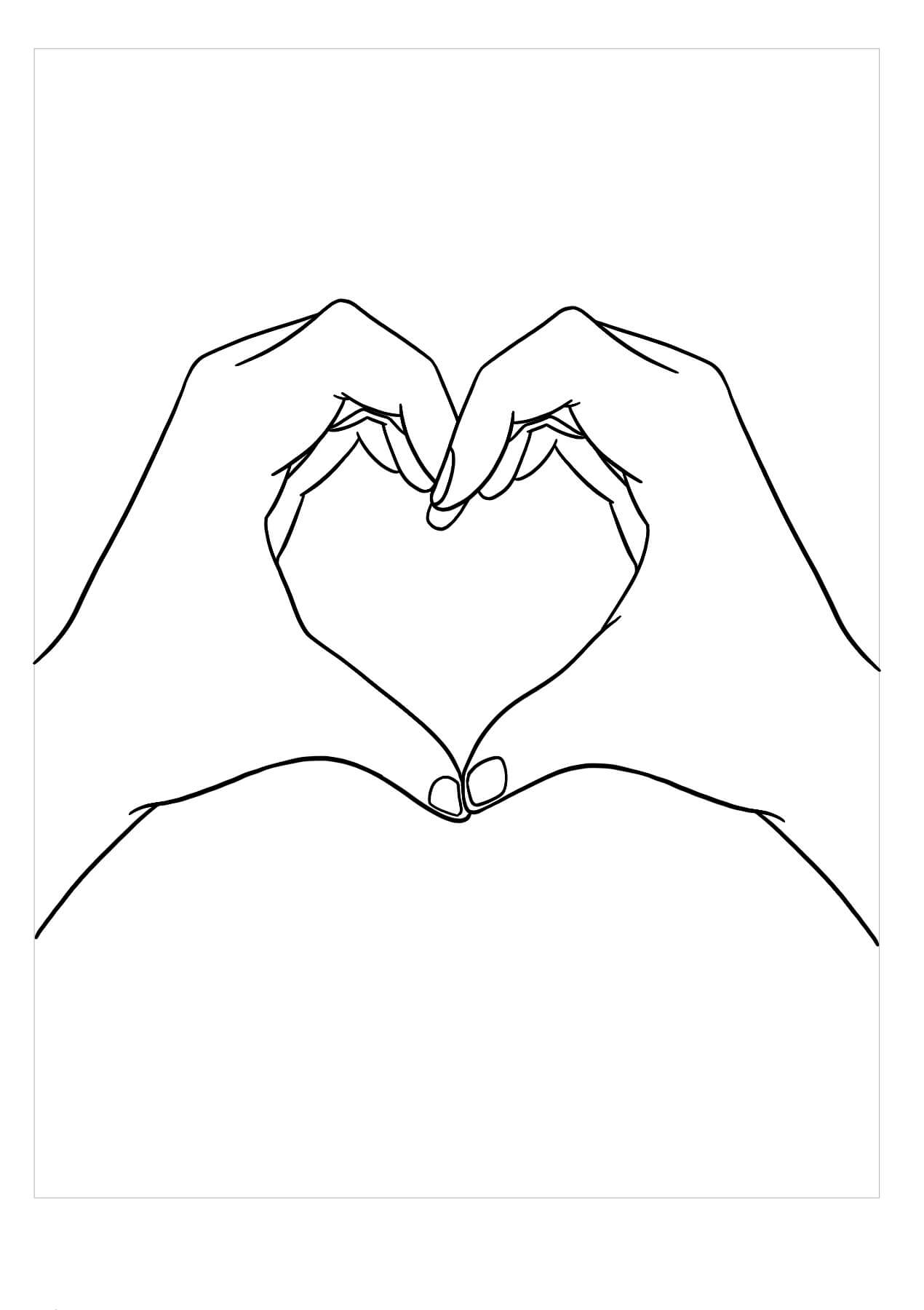 Dibujo de Mano corazón para Colorear