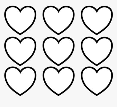 Dibujo de Nueve Corazn Bsico para Colorear