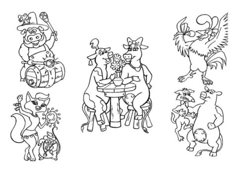 Dibujo de Corral de Dibujos Animados para Colorear