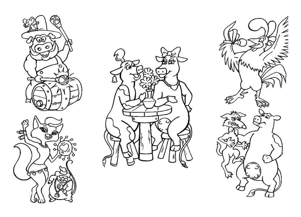 Dibujo de Corral de Dibujos Animados para Colorear