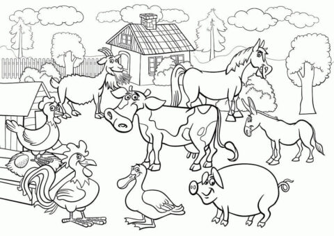 Dibujo de De Vuelta en el Corral para Colorear