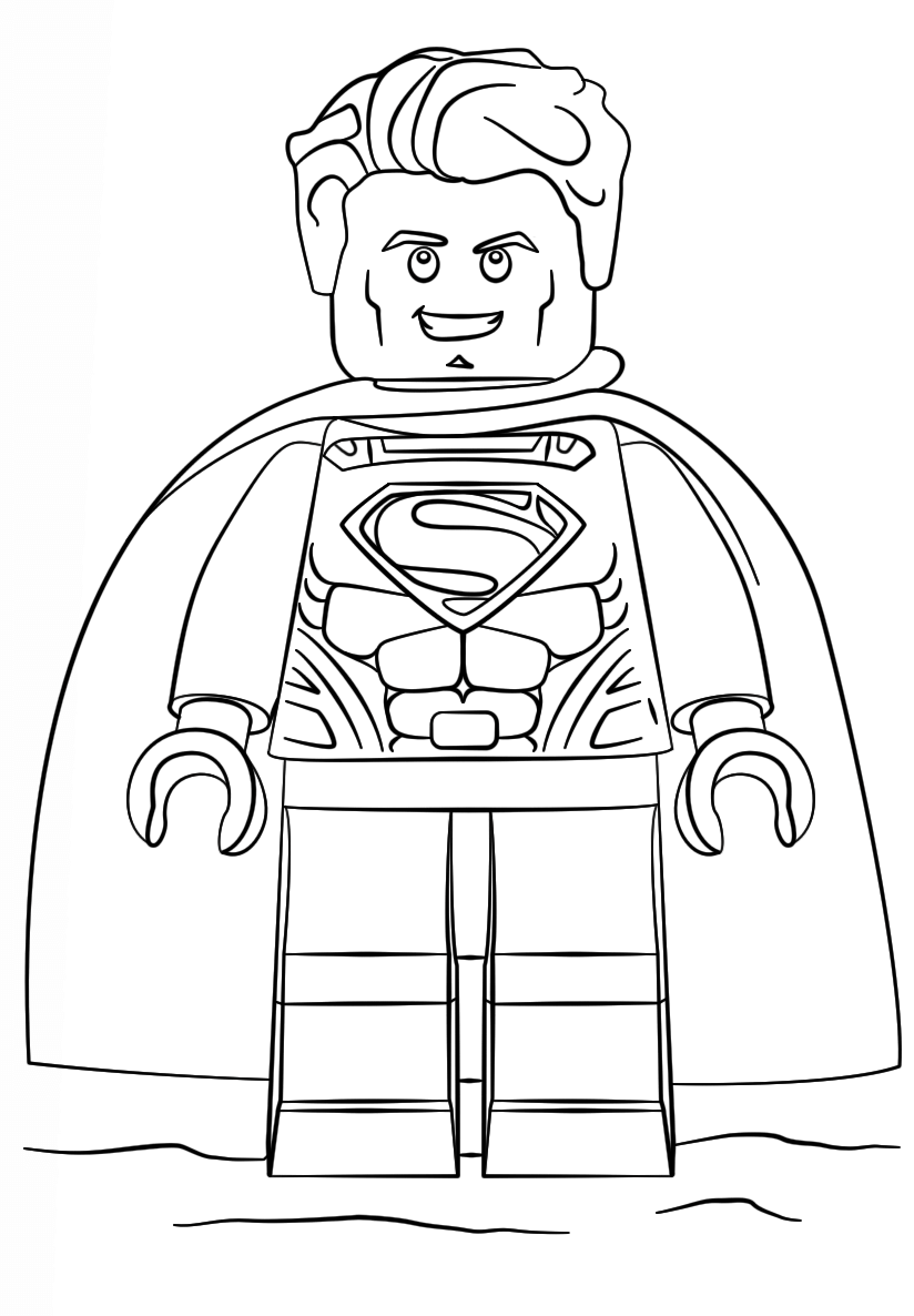 Dibujo de Lego Corriente Continua Superhombre para Colorear