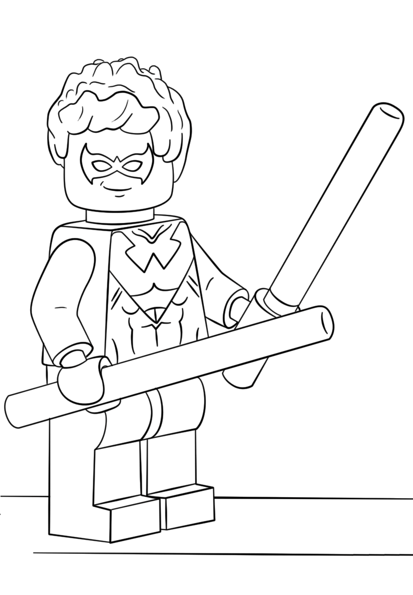 Dibujo de Lego Polla Grayson para Colorear