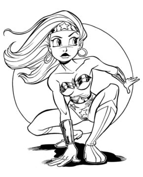 Dibujo de Mujer Maravilla Impresionante para Colorear