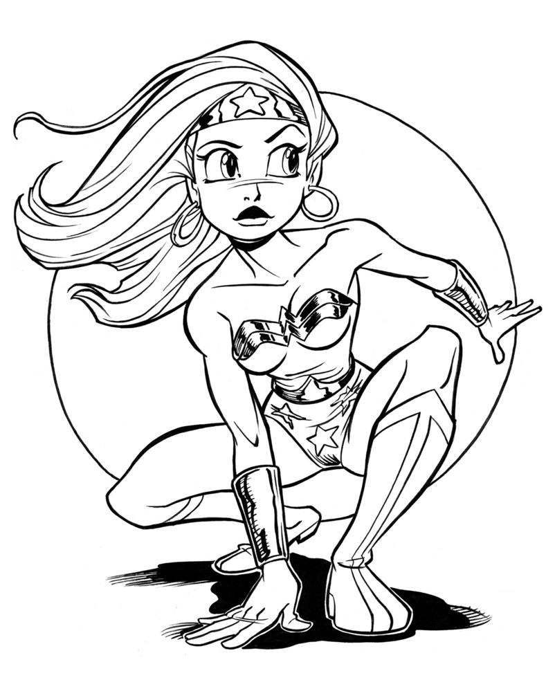 Dibujo de Mujer Maravilla Impresionante para Colorear