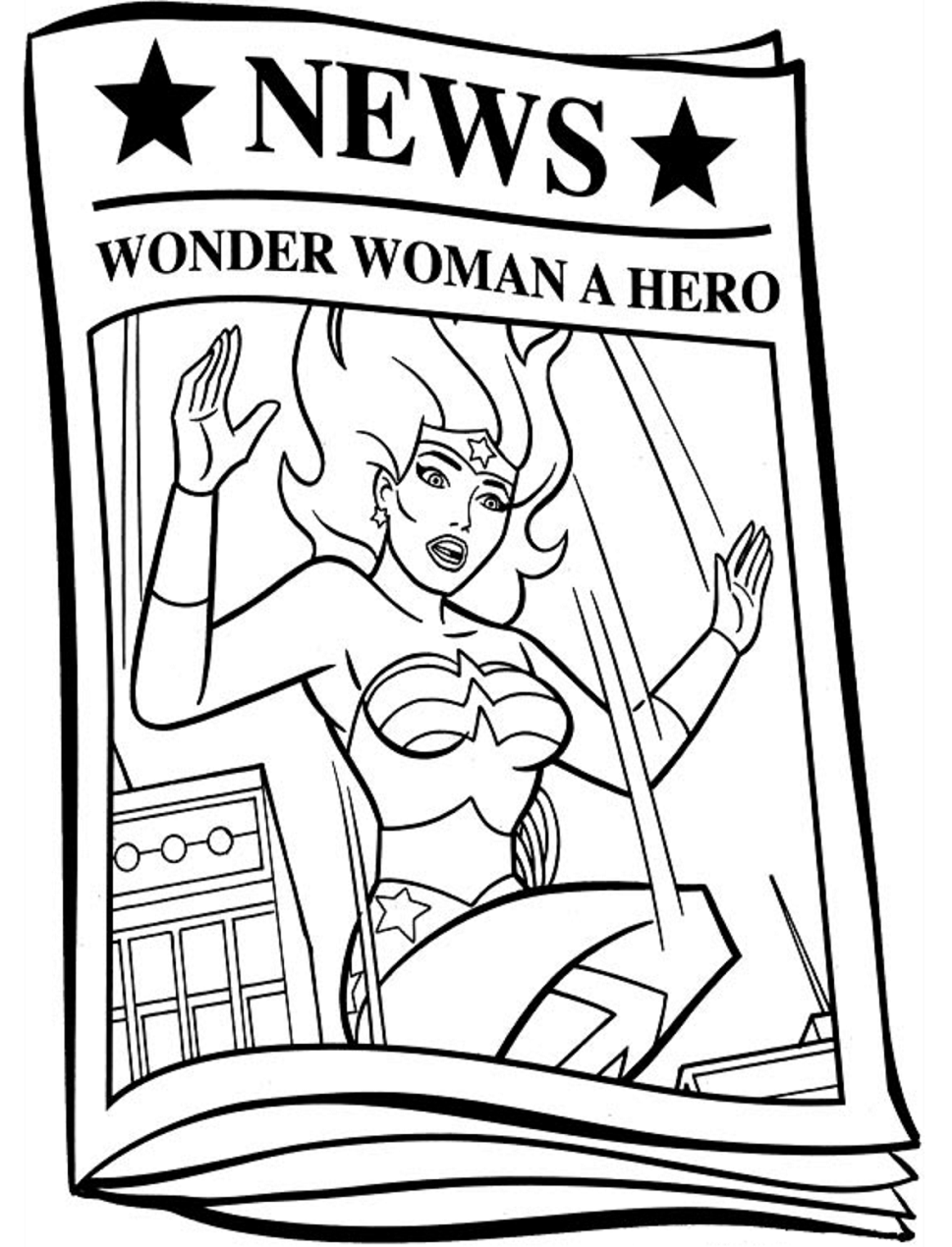 Dibujo de Noticias Sobre Mujer Maravilla para Colorear