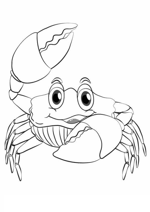 Dibujo de Cangrejo Adorable para Colorear