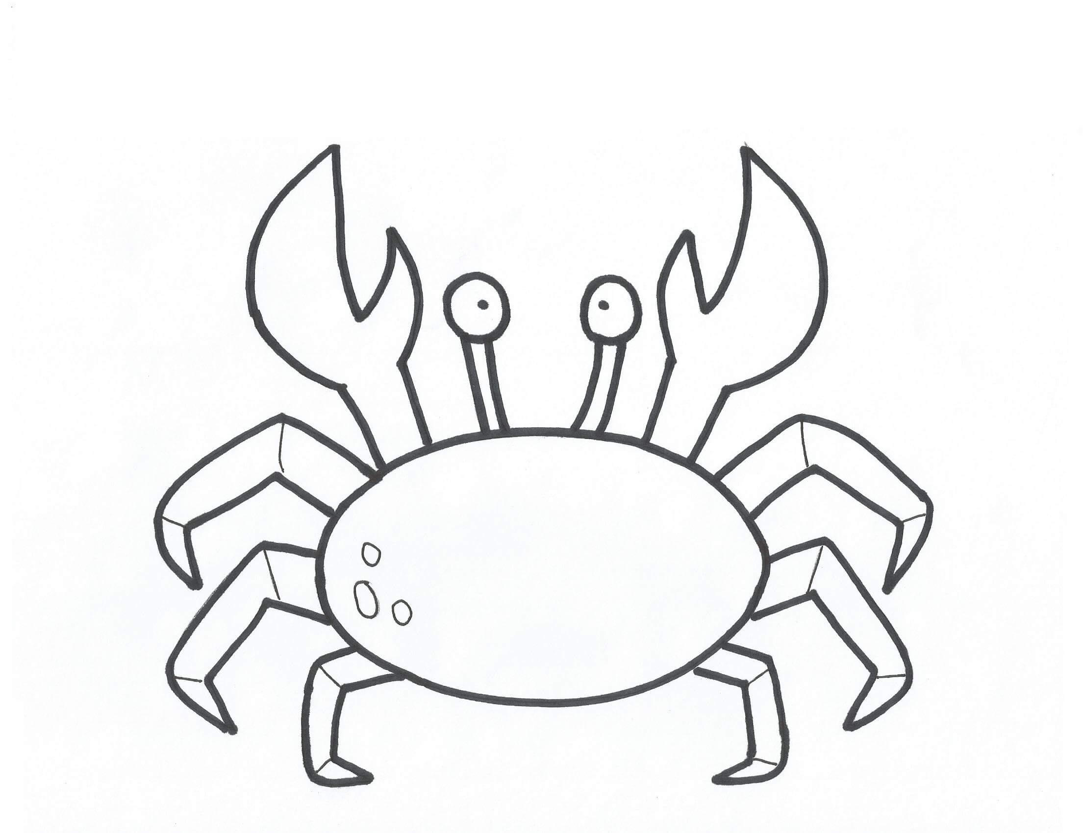 Dibujo de Cangrejo Agradable para Colorear