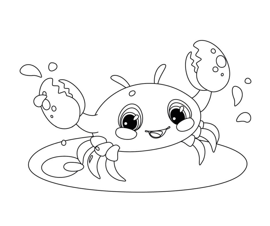 Dibujo de Cangrejo Bonito para Colorear