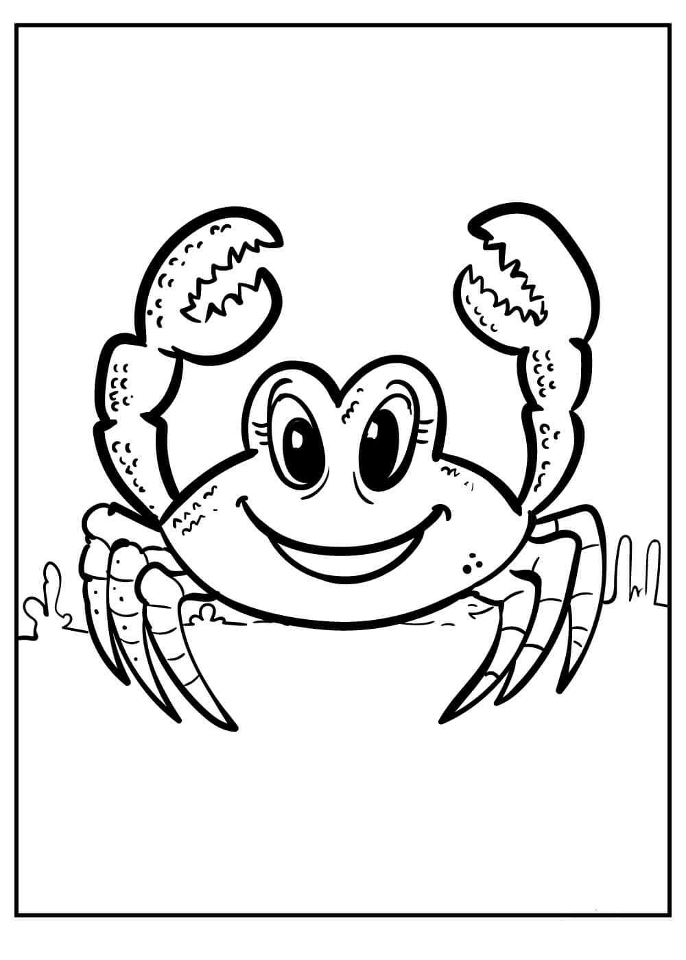 Dibujo de Cangrejo de Dibujos Animados para Colorear