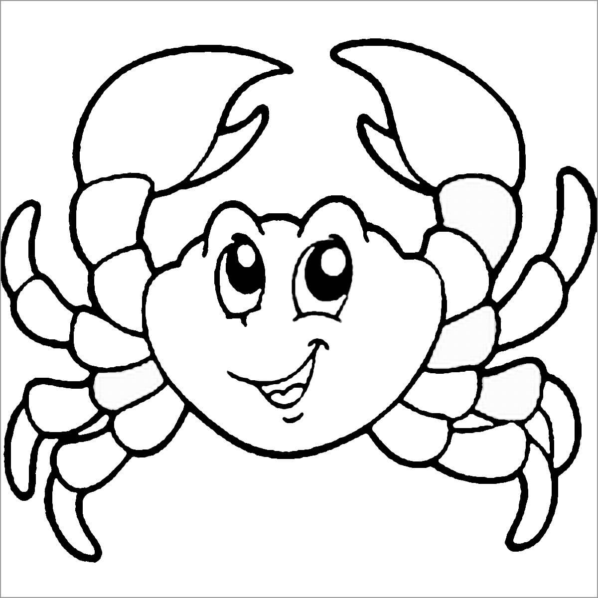 Dibujo de Cangrejo Divertido para Colorear