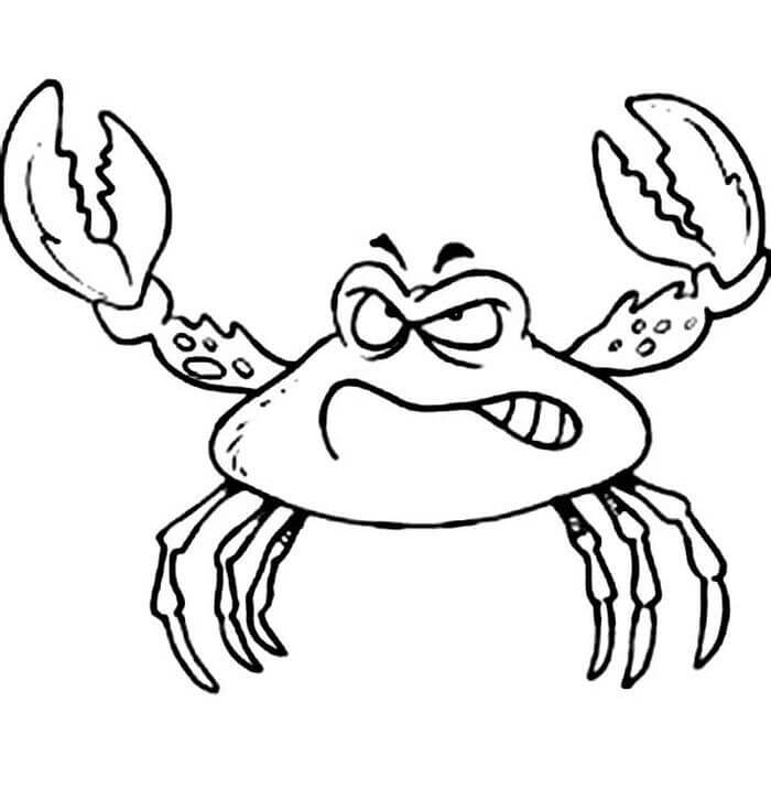Dibujo de Cangrejo Enojado para Colorear