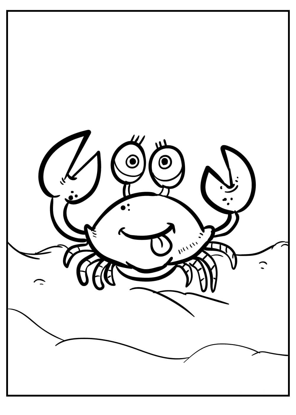Dibujo de Cangrejo Gracioso para Colorear