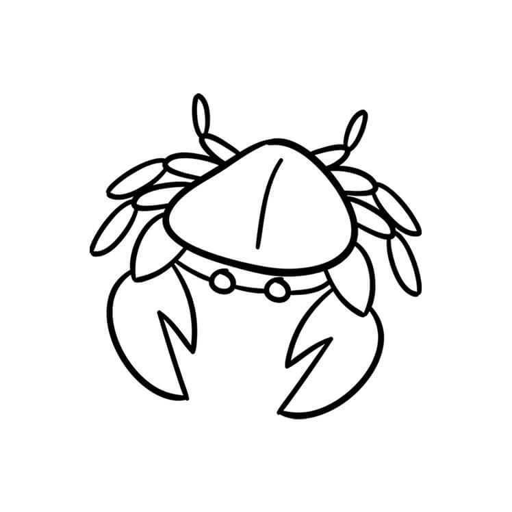 Dibujo de Cangrejo Imprimible para Colorear
