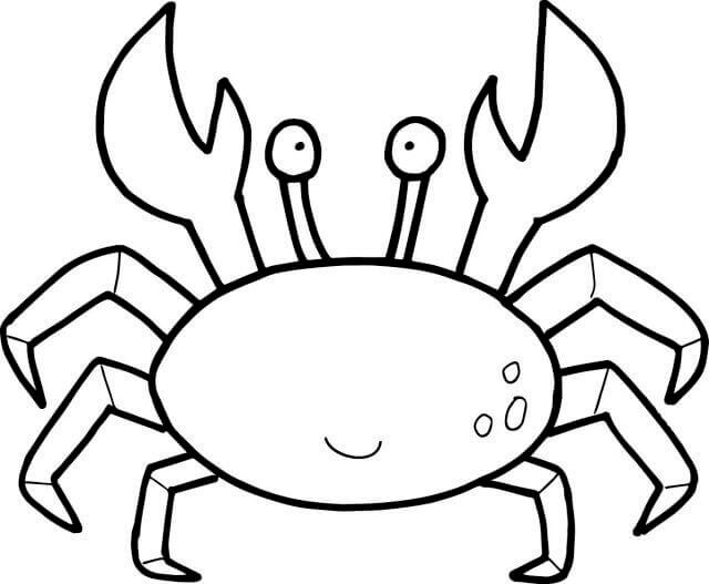 Dibujo de Cangrejo Normal para Colorear