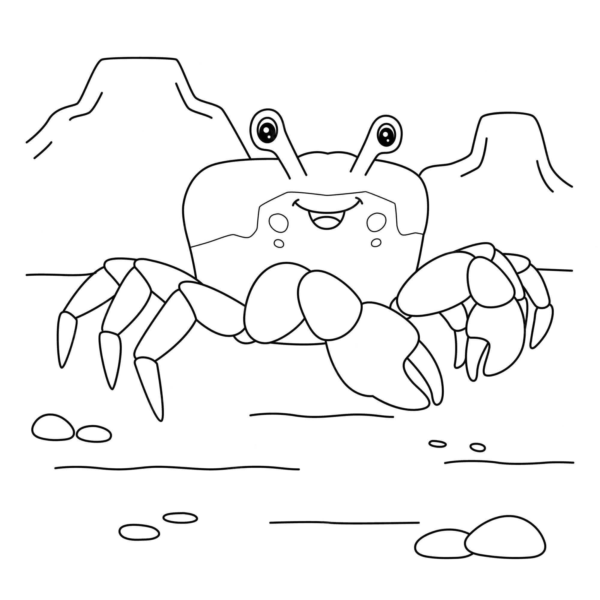 Dibujo de Cangrejo Que Rie para Colorear
