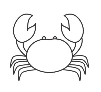 Dibujo de Contorno de Cangrejo para Colorear