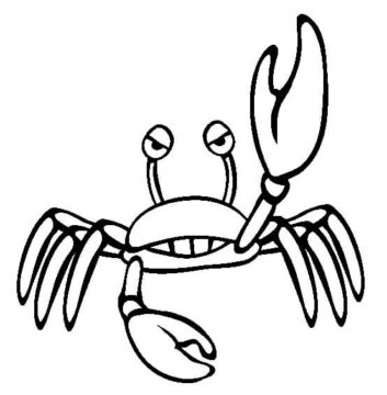Dibujo de Gracioso Cangrejo para Colorear